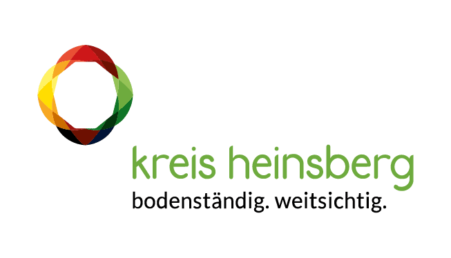 Logo des Kreises Heinsberg mit mehrfarbigem Kreis-Signet und grünem Schriftzug „kreis heinsberg“.