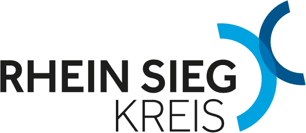 Logo des Rhein-Sieg-Kreises mit blauem Kreis-Signet und Schriftzug „Rhein-Sieg-Kreis“.